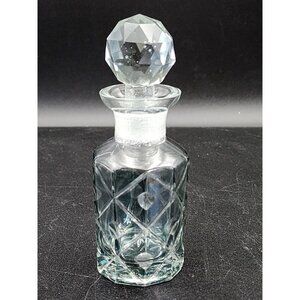 Vintage DiaMond Design Glass Crystal Perfume Bottle Bath Counter Dresser Decor‎